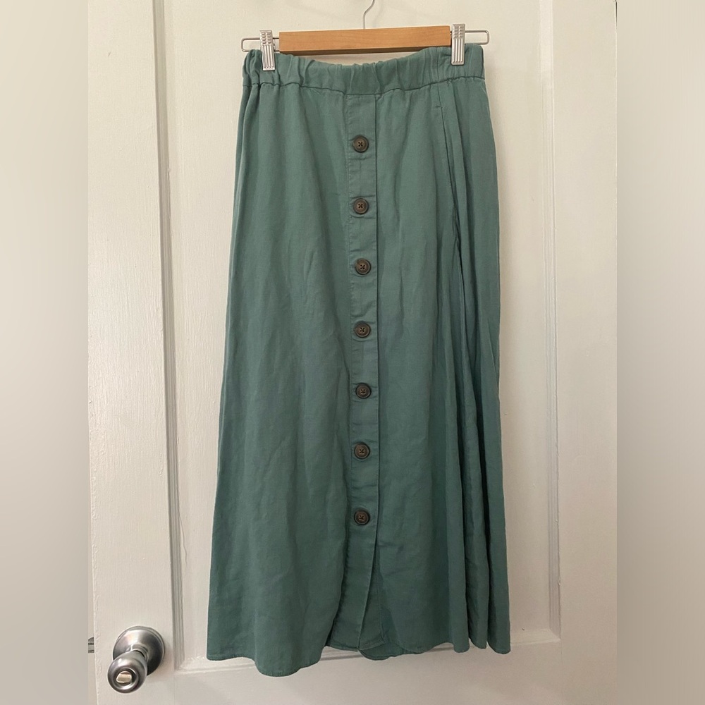 Madewell Linen Midi Skirt